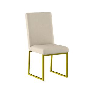 Cadeira Para Mesa Jantar Com Base De Ferro Dourado - Balaqui