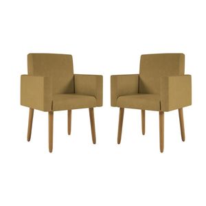 Kit 02 Poltronas Pés Palito Capuccino